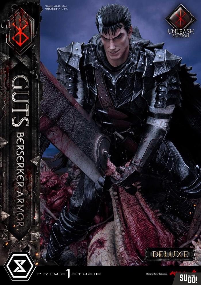 Prime 1 Studio Berserk Guts Berserker Armor 1/4 Scale Statue Unleash Edition UPMBR-17DX Deluxe Version